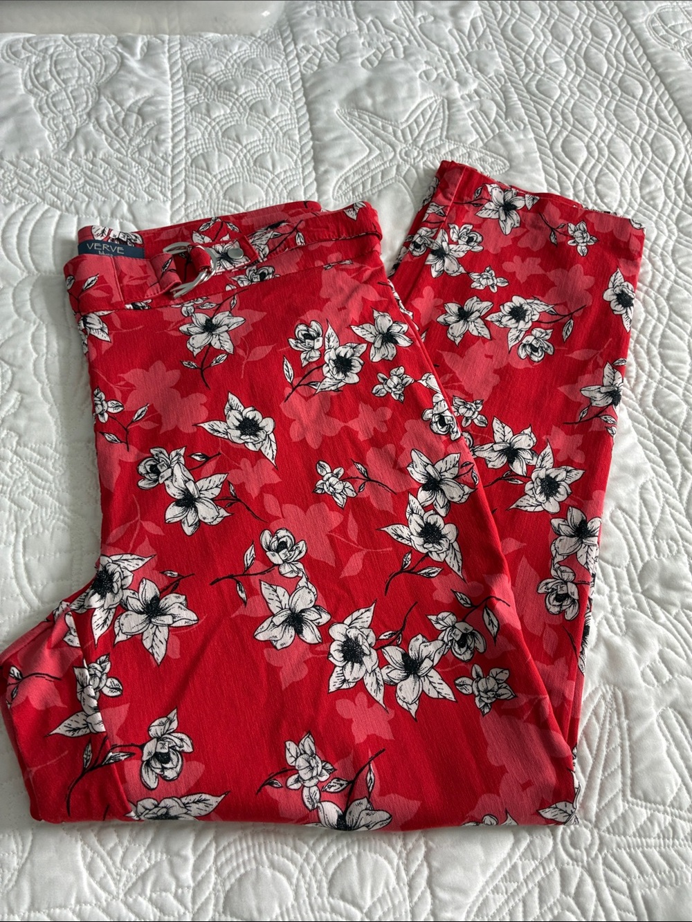 Verve Red Floral Pants